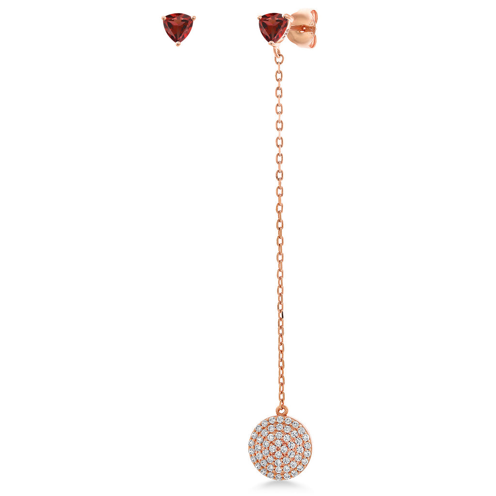 Garnet - January_Earrings in 925 Rose Gold Plated Silver