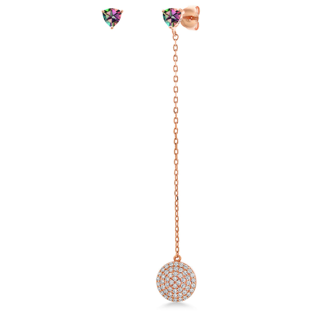 Green Mystic Topaz_Earrings in 925 Rose Gold Plated Silver