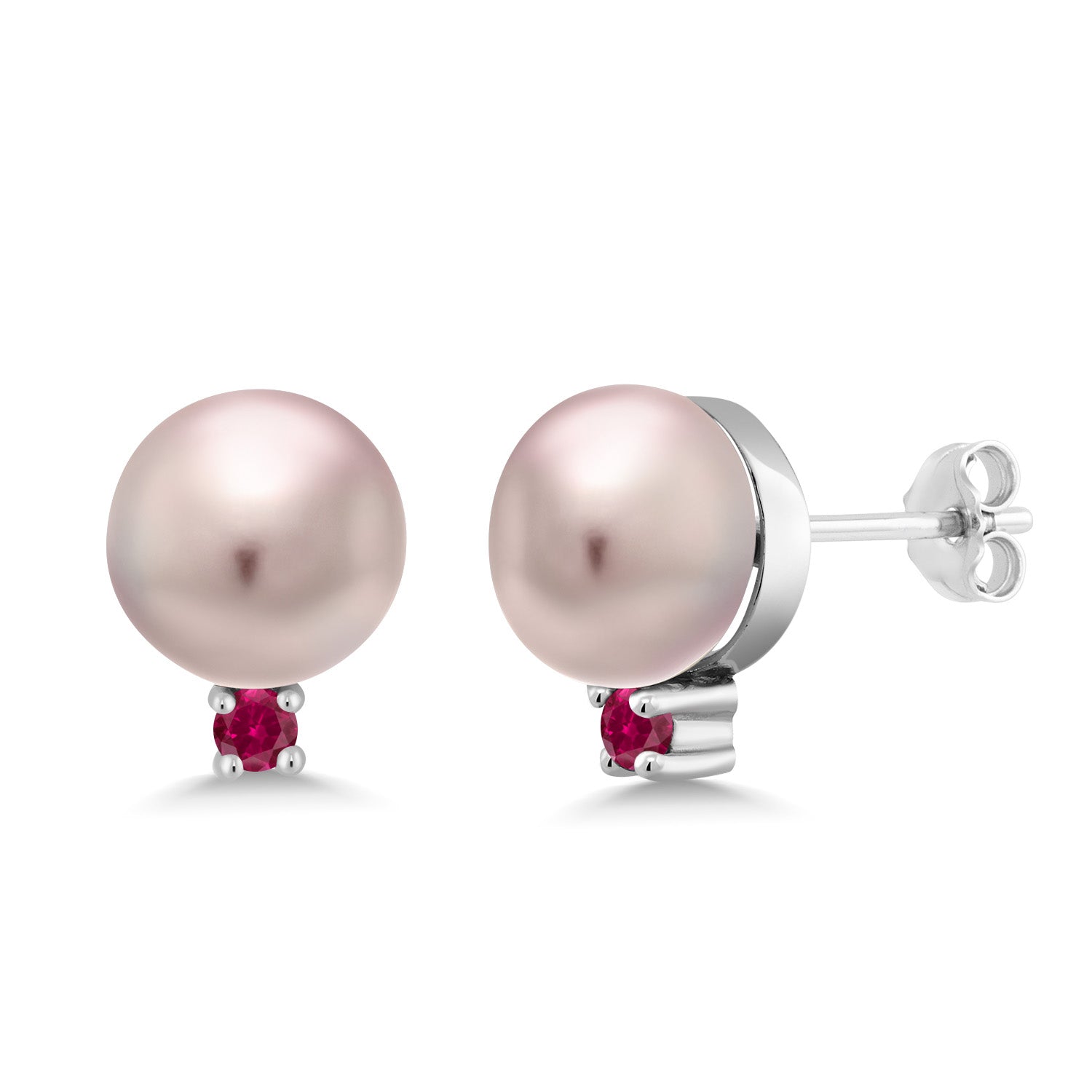 Created Ruby - July_Earrings in 925 Sterling Silver