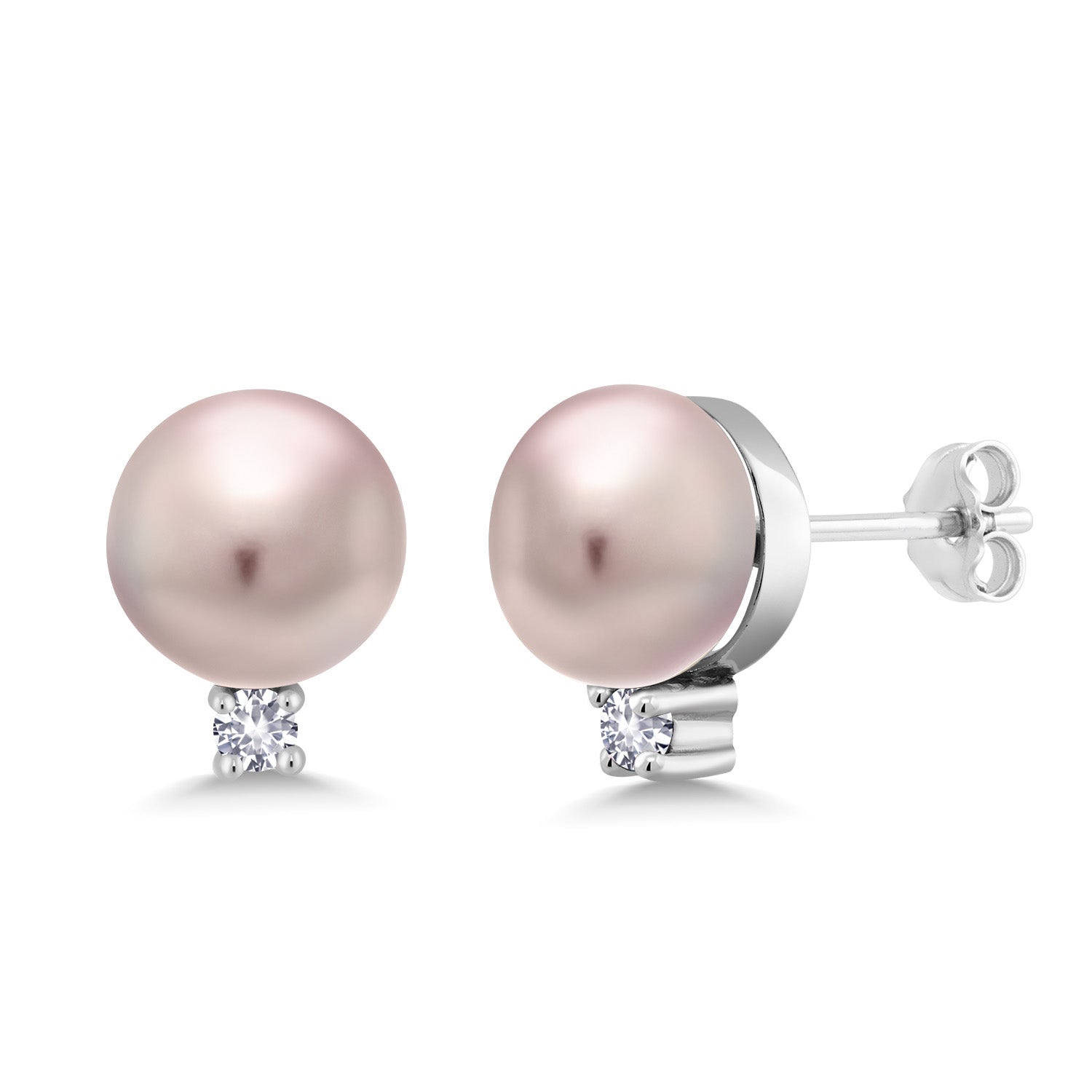 White Created Sapphire - September_Earrings in 925 Sterling Silver