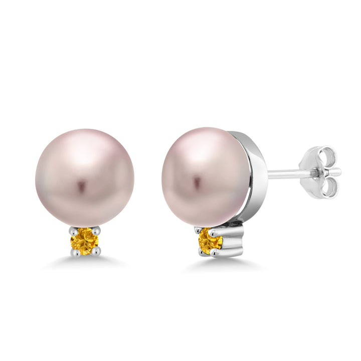 Yellow Created Sapphire - September_Earrings in 925 Sterling Silver