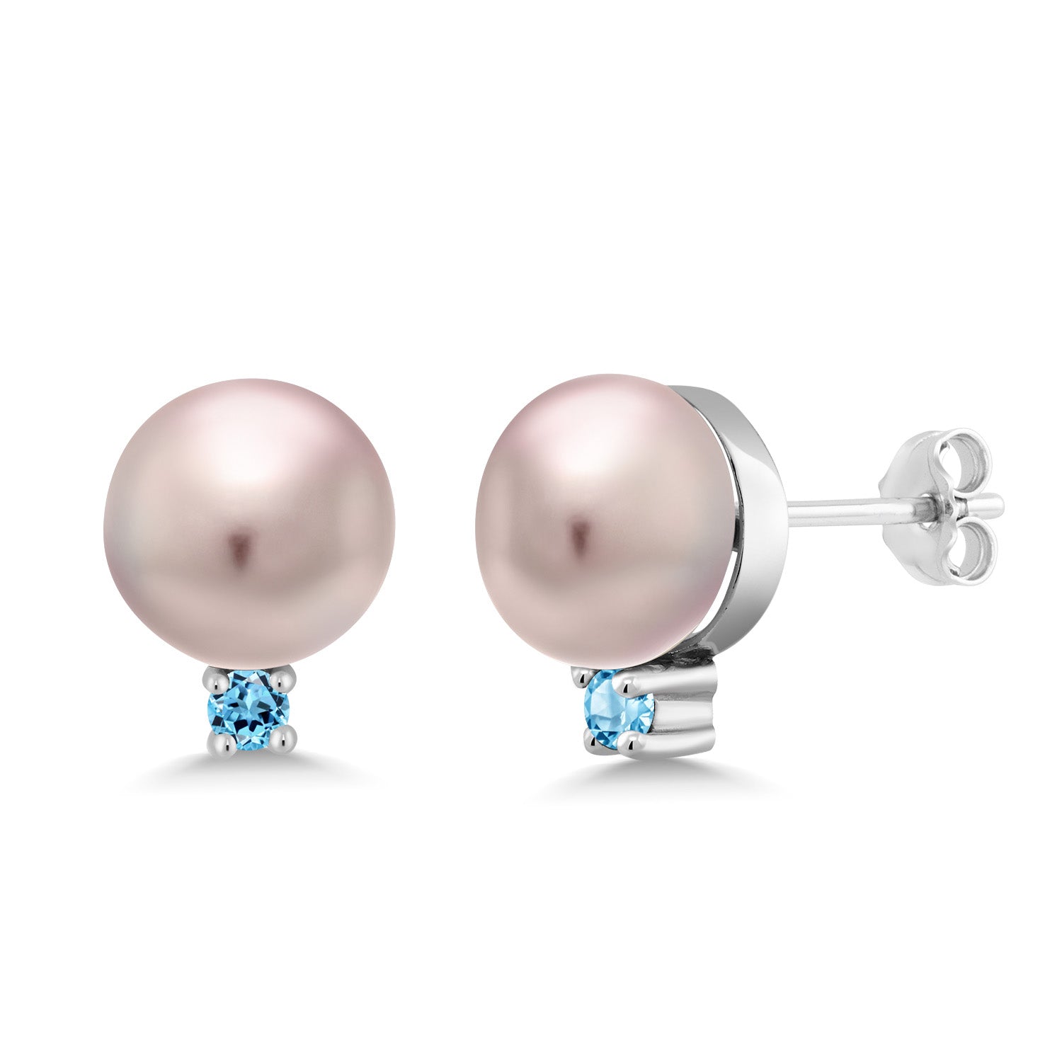 Swiss Blue Topaz - November_Earrings in 925 Sterling Silver