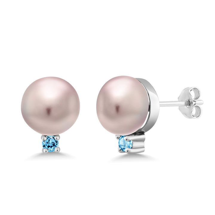 Swiss Blue Topaz - November_Earrings in 925 Sterling Silver