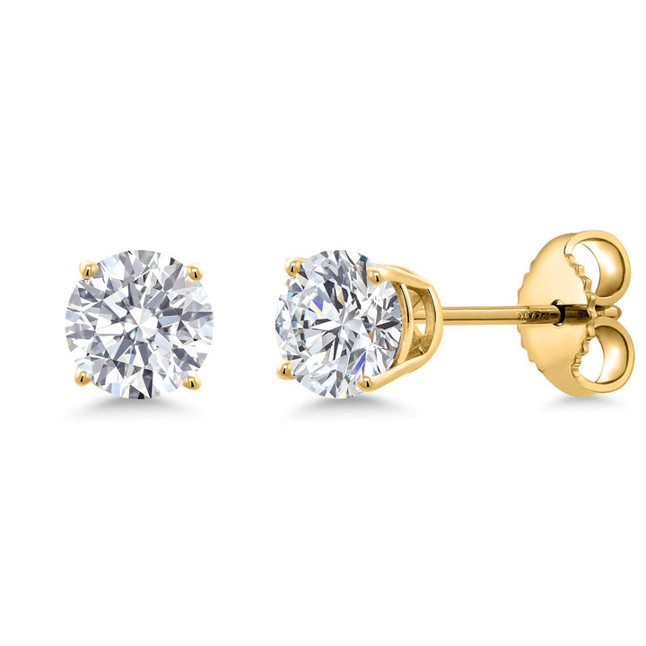 0.40 Carat_Yellow Gold Plated_Earrings in 925 Yellow Gold Plated Silver
