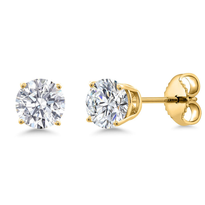 0.60 Carat_Yellow Gold Plated_Earrings in 925 Yellow Gold Plated Silver