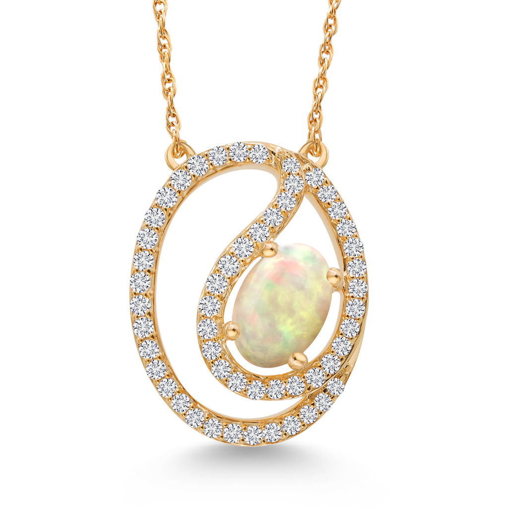 Ethiopian Opal - October_Pendant in 10K Yellow Gold