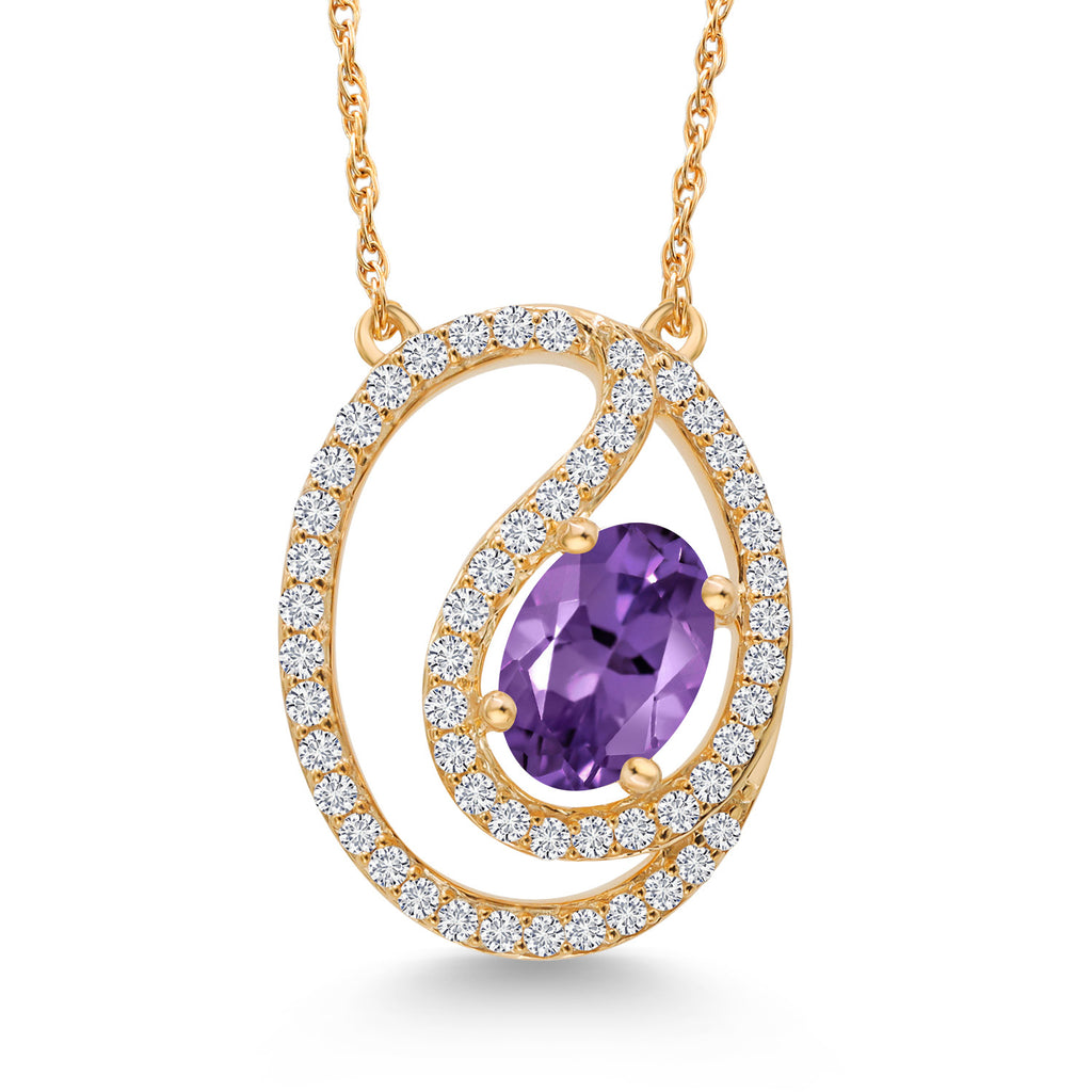Amethyst - February_Pendant in 10K Yellow Gold