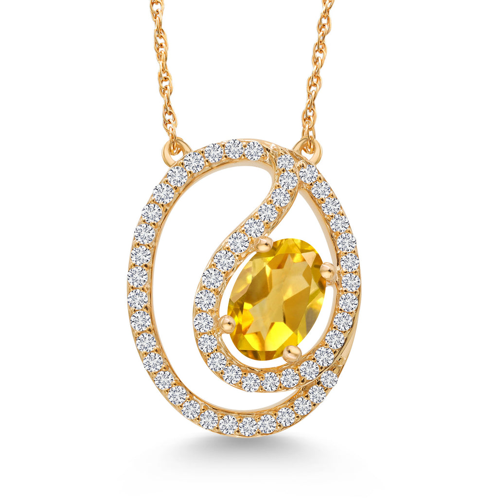 Citrine - November_Pendant in 10K Yellow Gold
