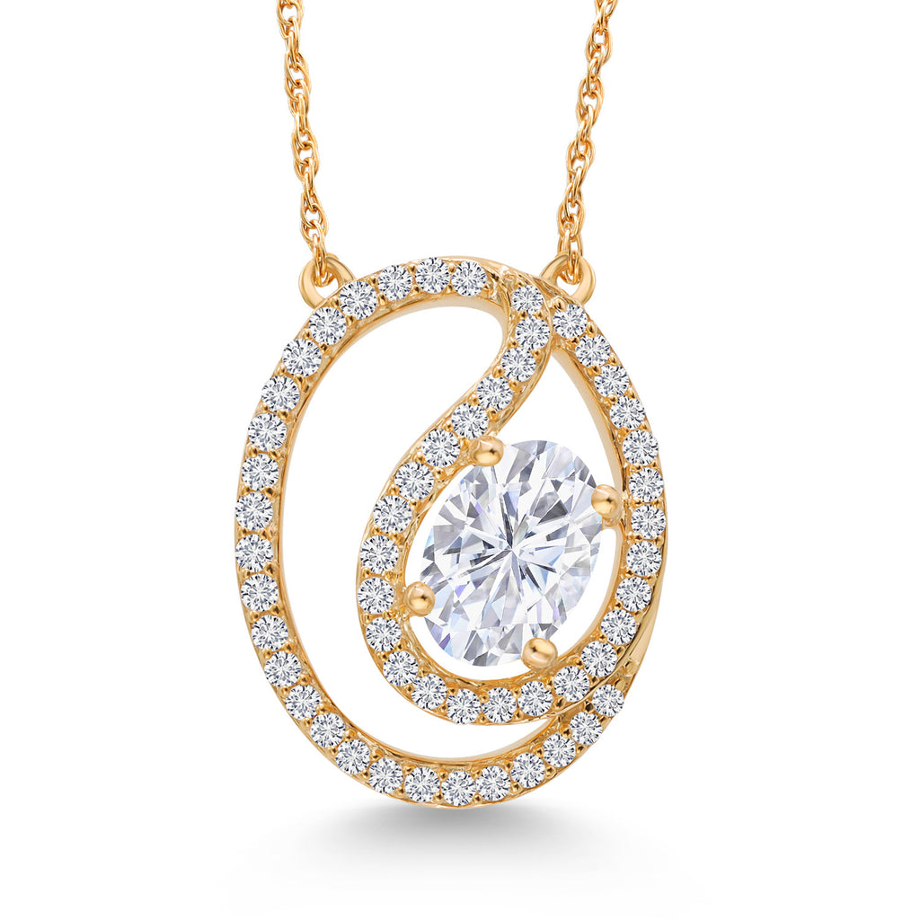 Moissanite - April_Pendant in 10K Yellow Gold