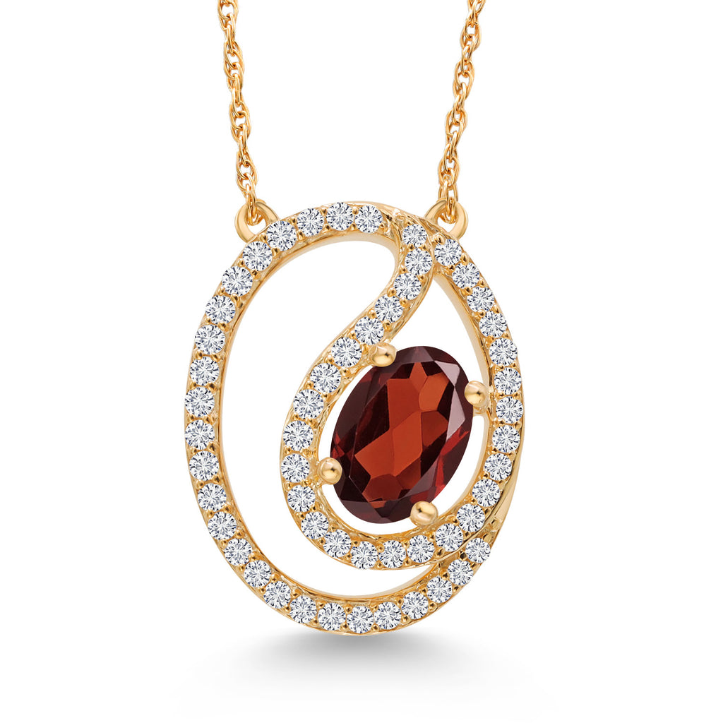 Garnet - January_Pendant in 10K Yellow Gold