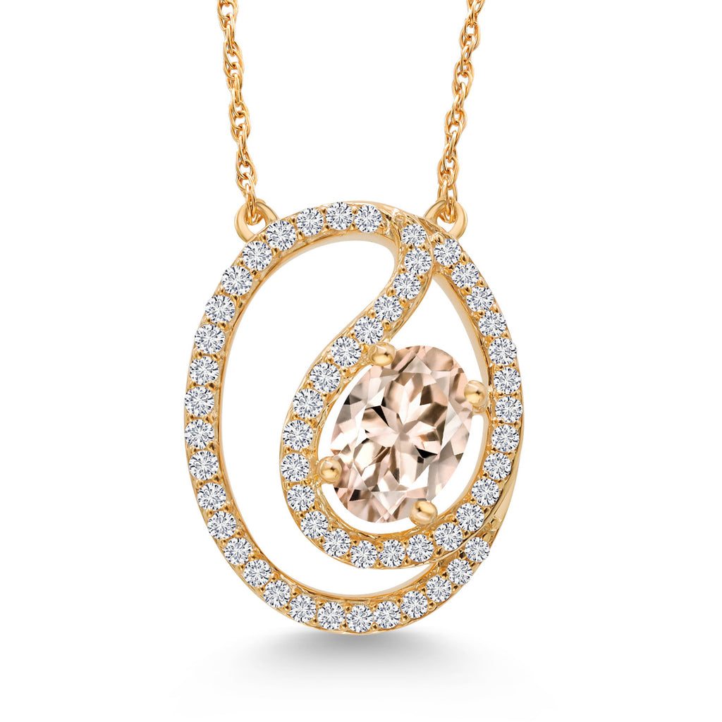 Morganite - October_Pendant in 10K Yellow Gold