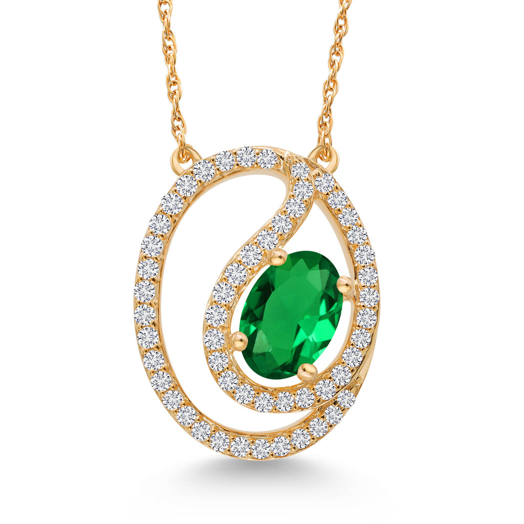 Nano Emerald - May_Pendant in 10K Yellow Gold