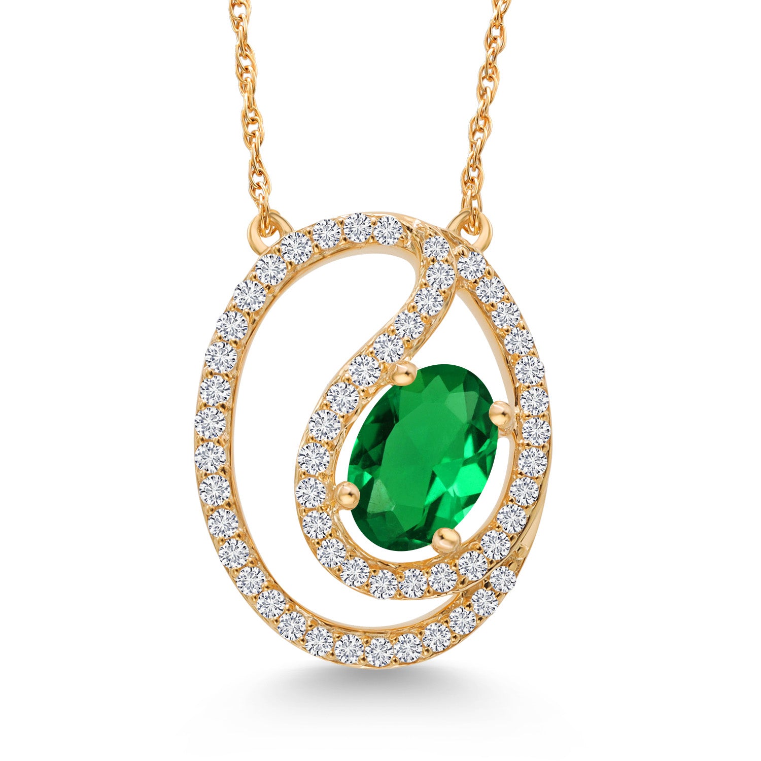 Nano Emerald - May_Pendant in 10K Yellow Gold
