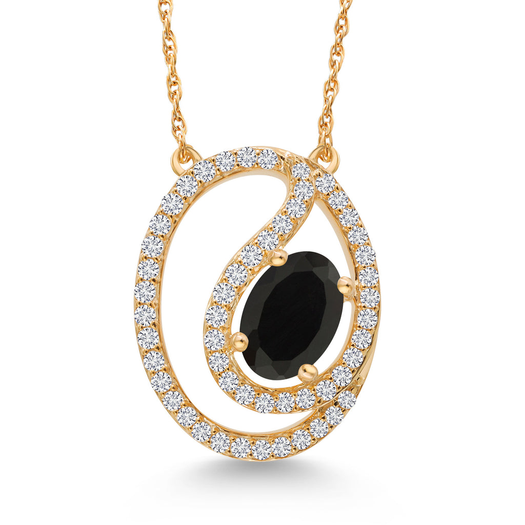 Onyx - December_Pendant in 10K Yellow Gold