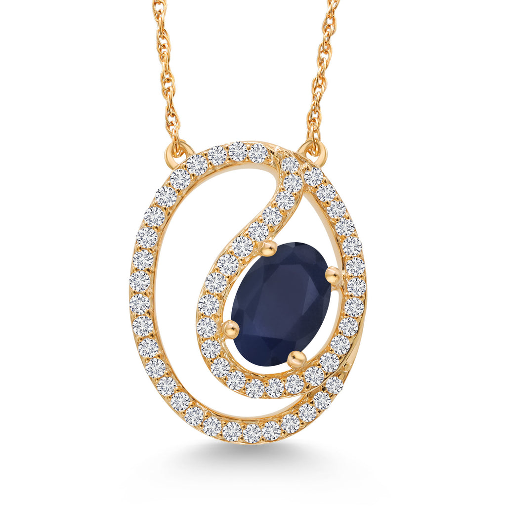 Sapphire - September_Pendant in 10K Yellow Gold