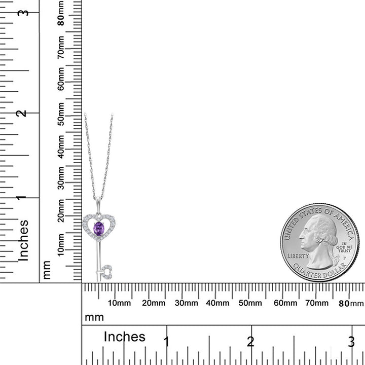 Amethyst - February_Pendant in 10K White Gold