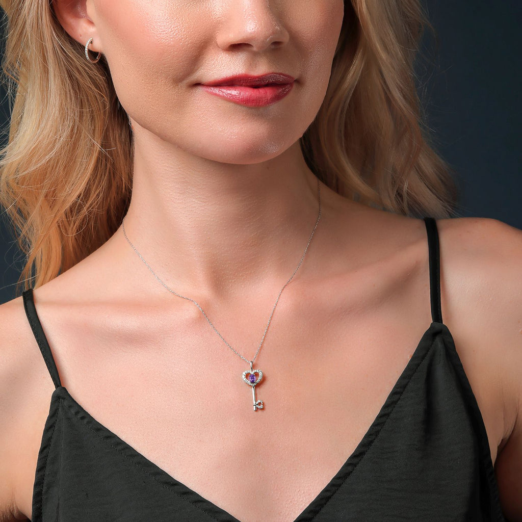 Amethyst - February_Pendant in 10K White Gold