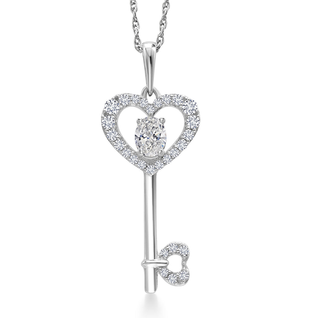 Lab Grown Diamond_Pendant in 10K White Gold