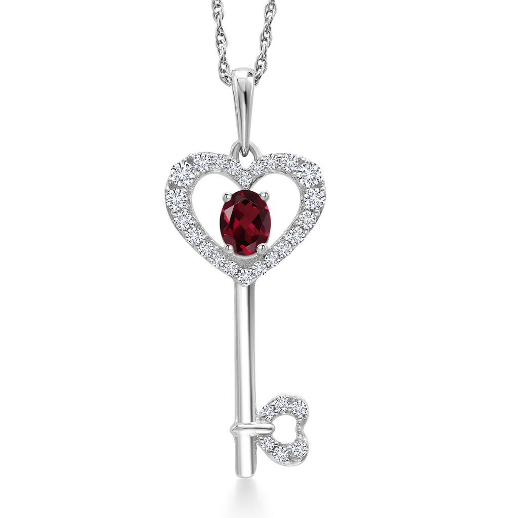 Rhodolite Garnet_Pendant in 10K White Gold