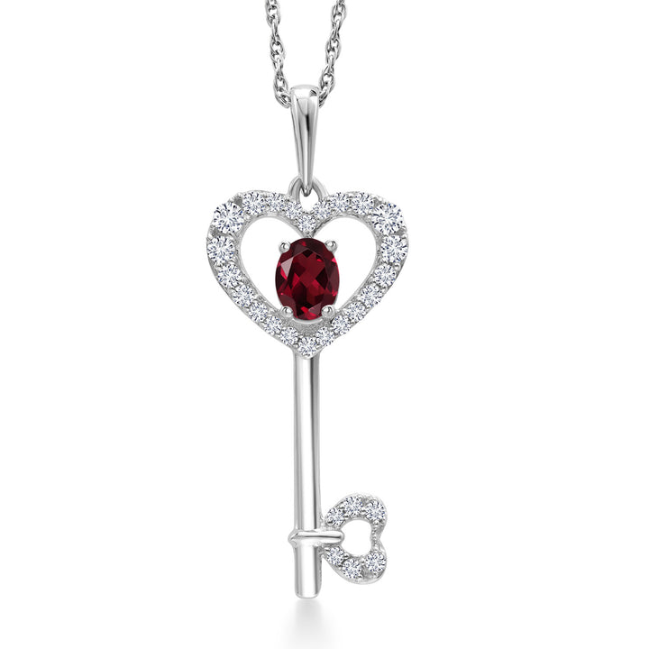Rhodolite Garnet_Pendant in 10K White Gold