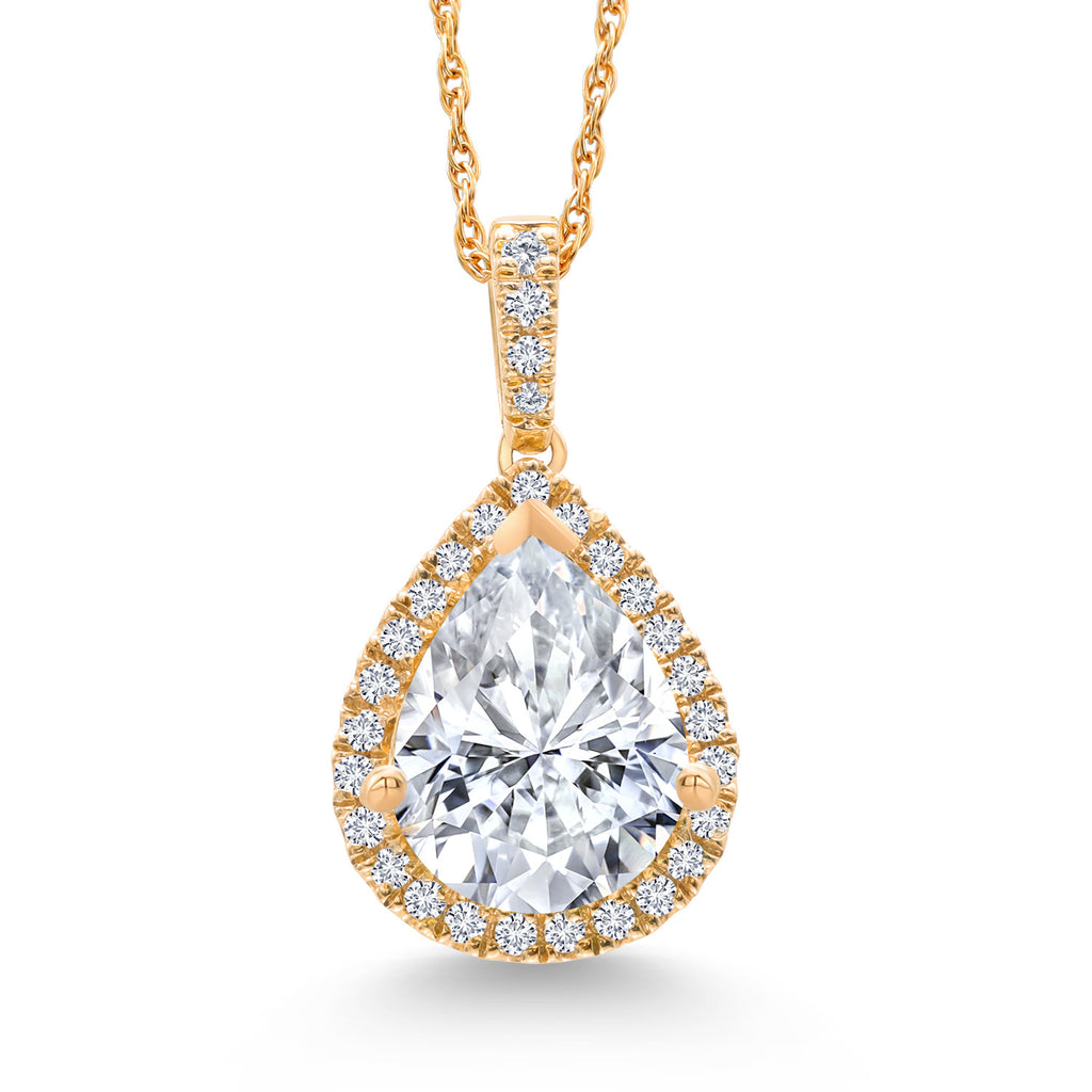 Moissanite - April_Pendant in 10K Yellow Gold