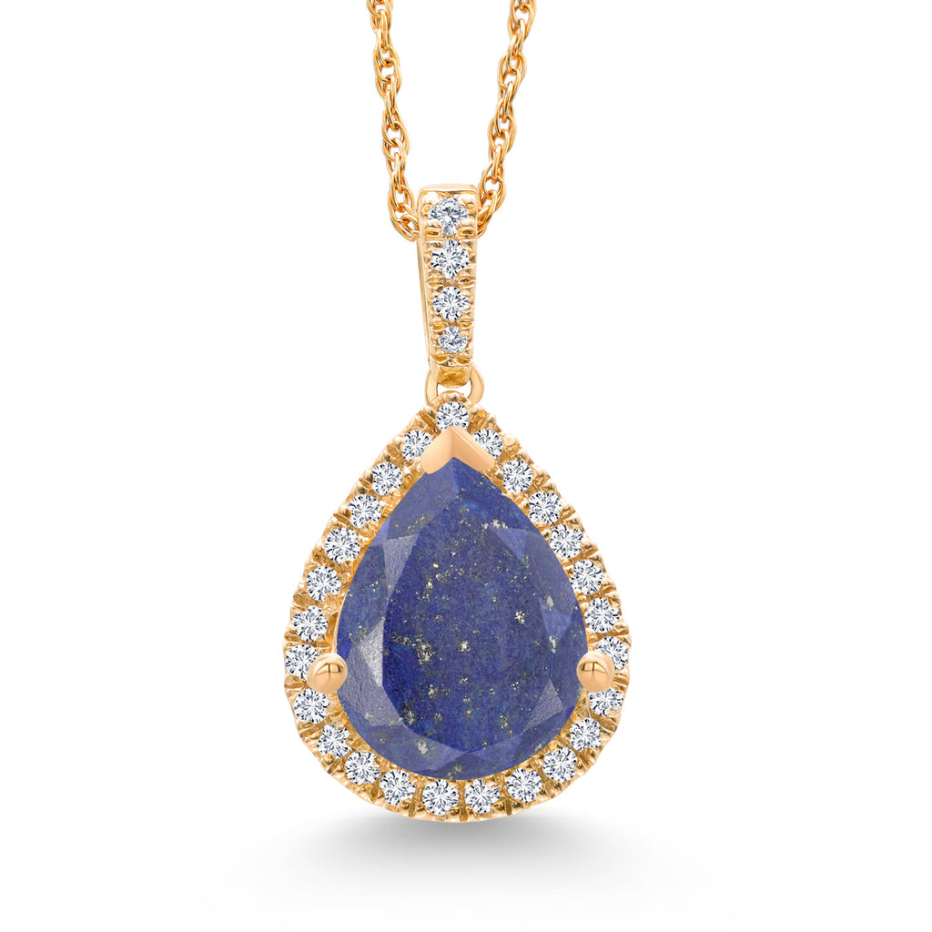 Lapis_Pendant in 10K Yellow Gold