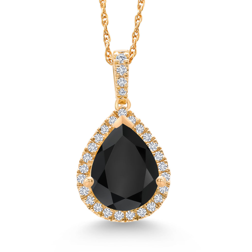 Onyx - December_Pendant in 10K Yellow Gold