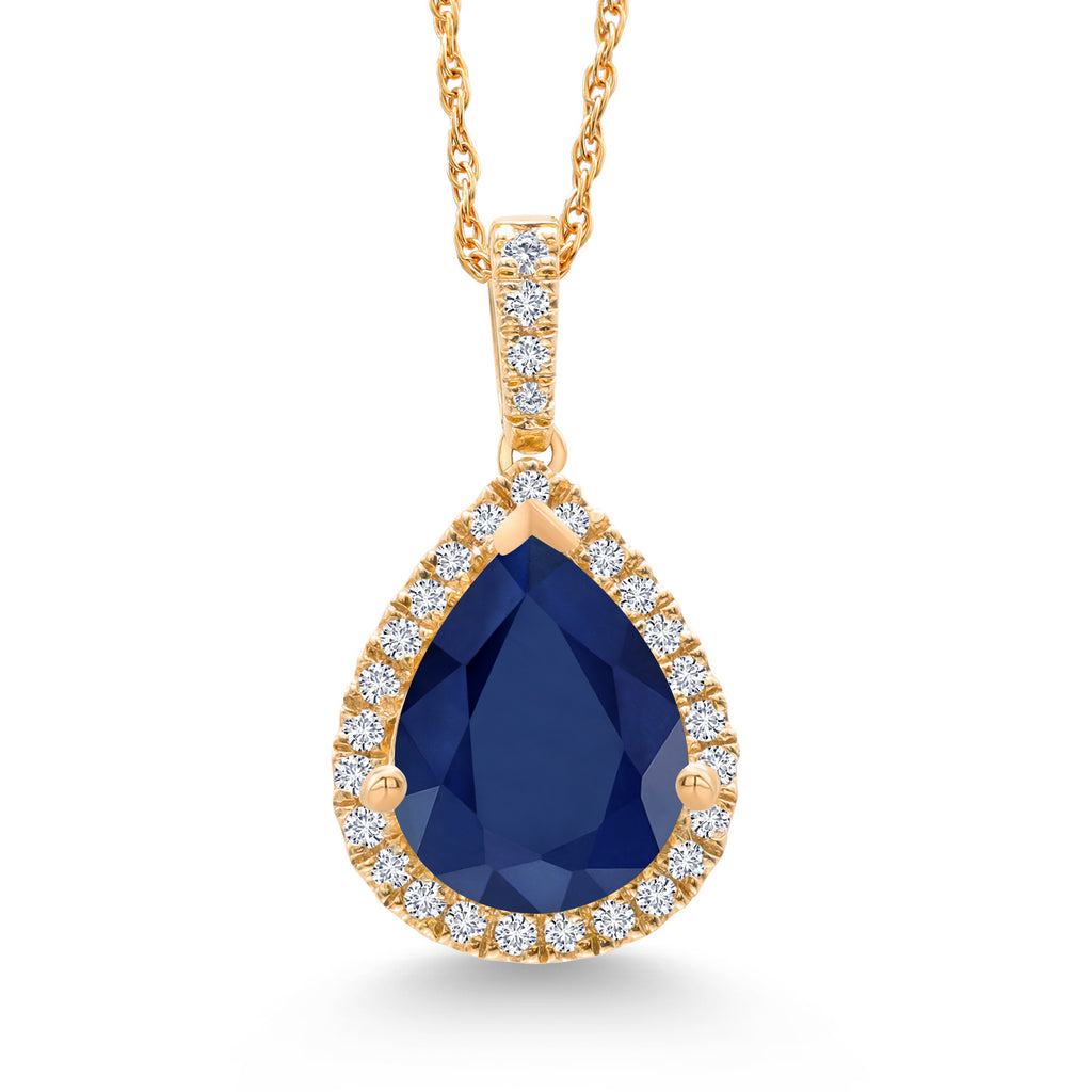 Sapphire - September_Pendant in 10K Yellow Gold