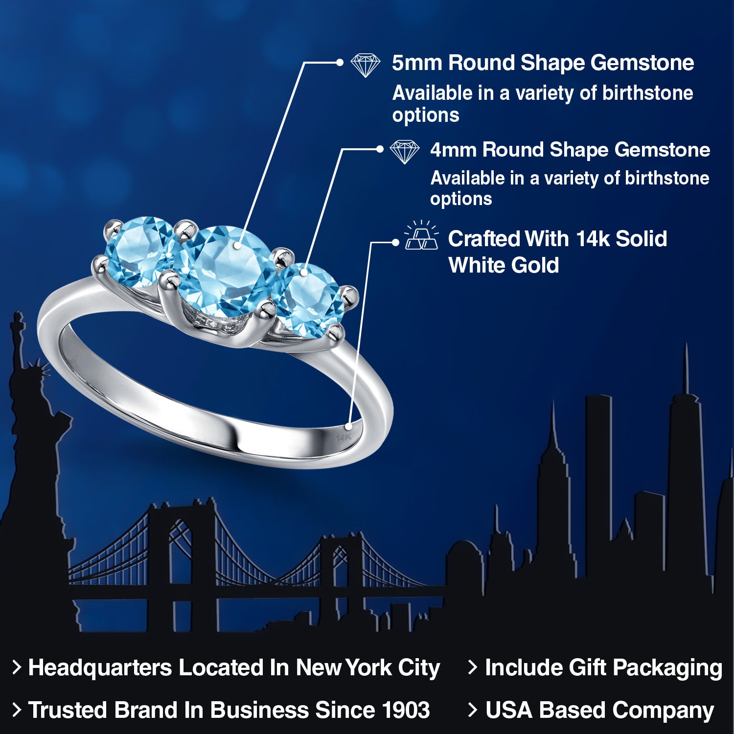 Ring in 14K White Gold