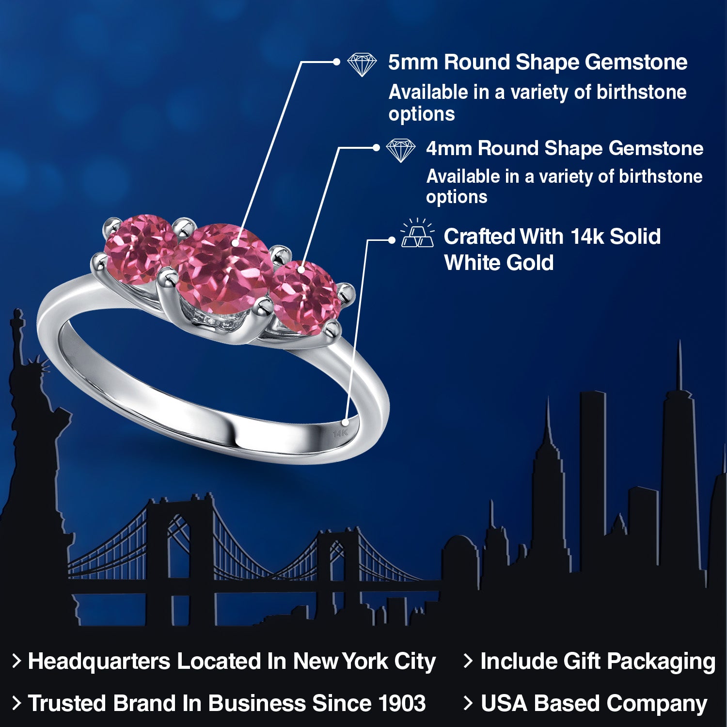 Ring in 14K White Gold