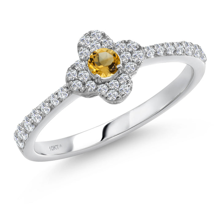 Citrine - November_8_Ring in 10K White Gold