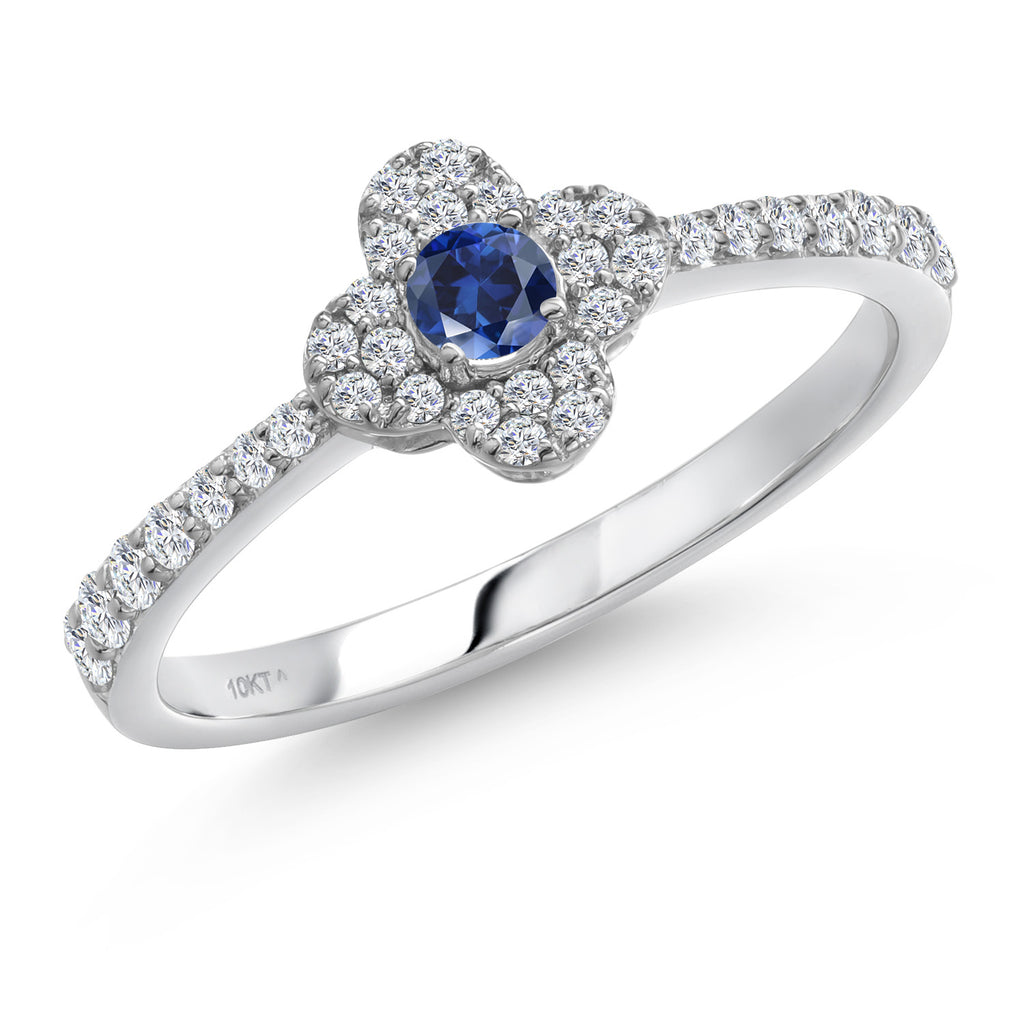 Created Sapphire - September_8_Ring in 10K White Gold