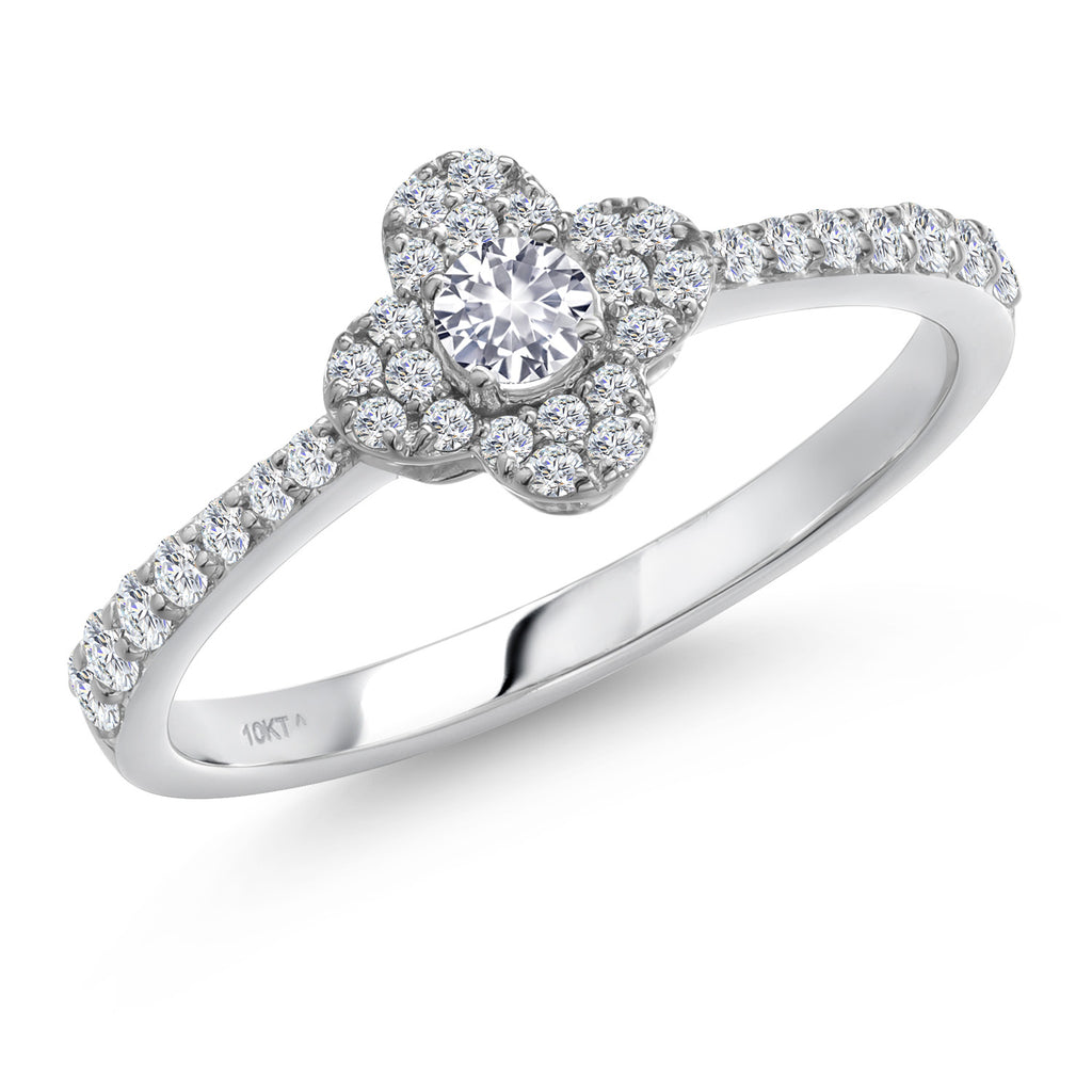 White Created Sapphire - September_5_Ring in 10K White Gold