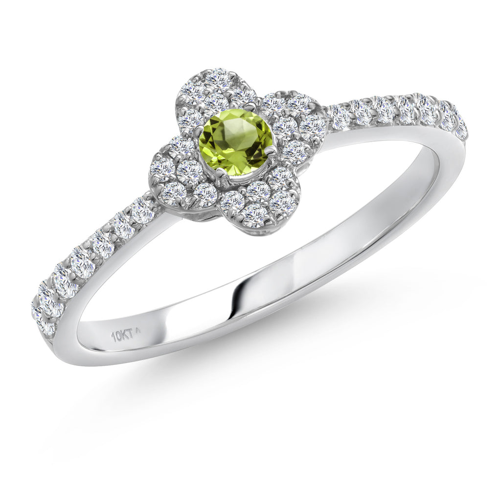 Peridot - August_5_Ring in 10K White Gold