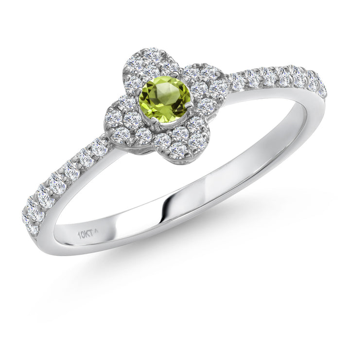 Peridot - August_7_Ring in 10K White Gold