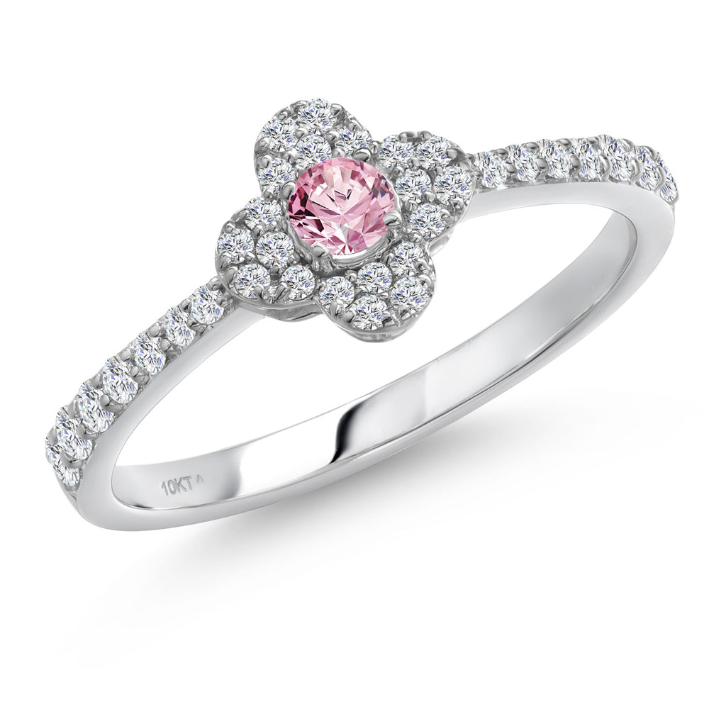 Pink Lab Grown Diamond_6_Ring in 10K White Gold