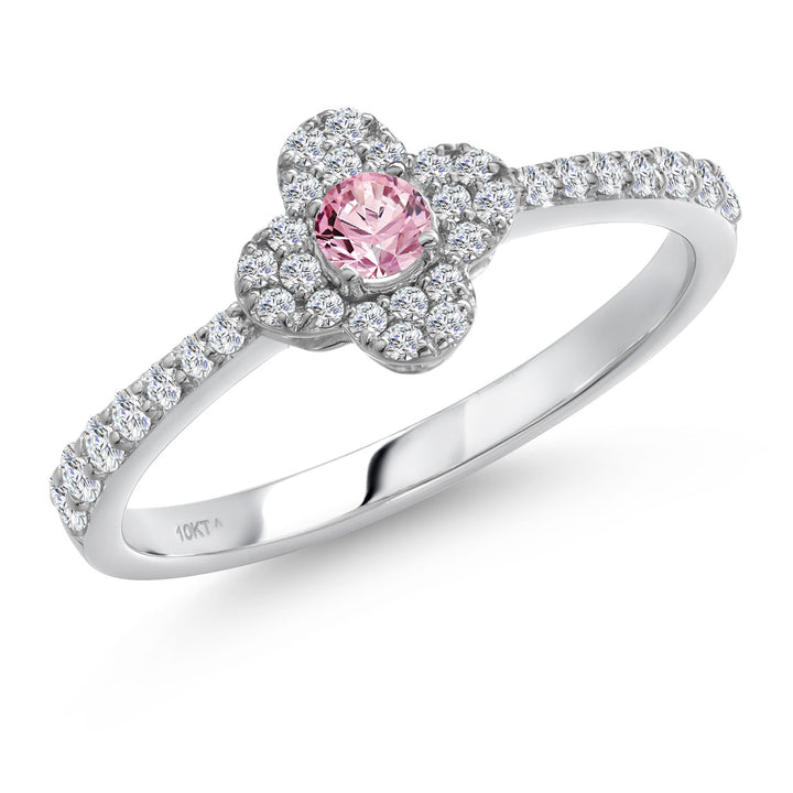 Pink Lab Grown Diamond_5_Ring in 10K White Gold