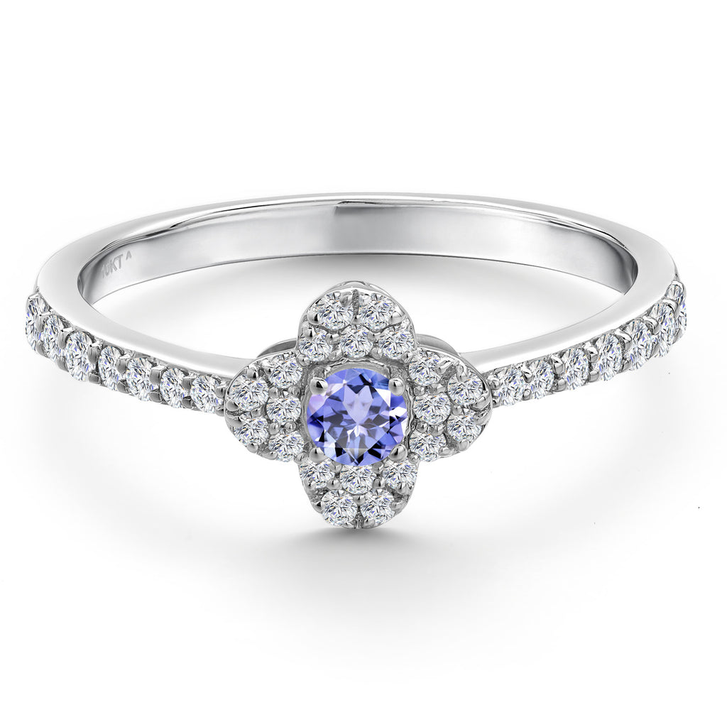 Tanzanite and Lab Grown Diamond_9_Ring in 10K White Gold