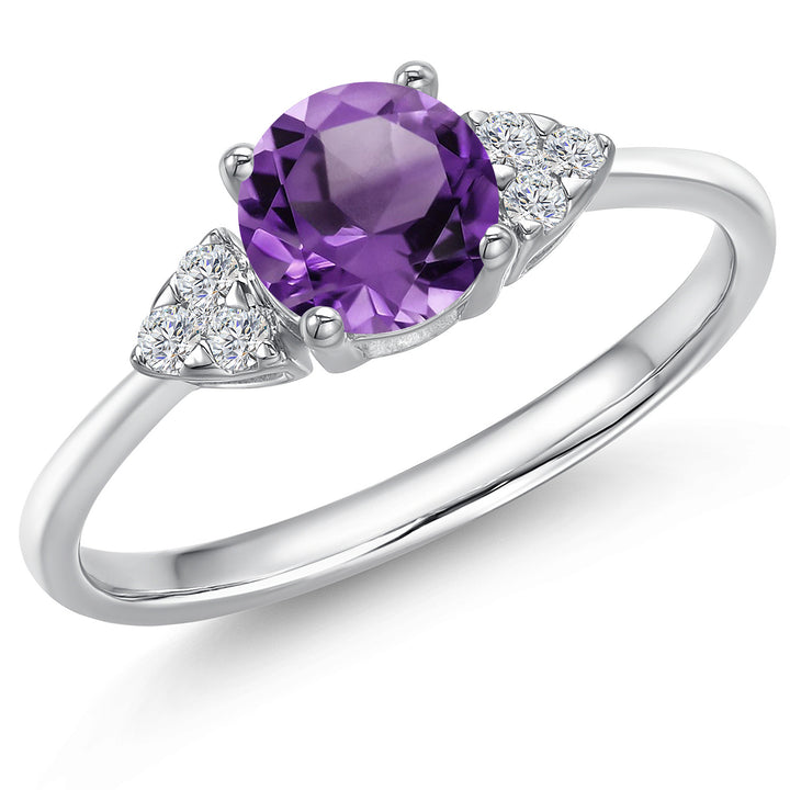 Amethyst - February_5_Ring in 14K White Gold
