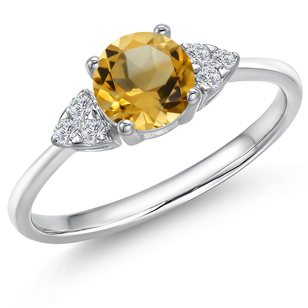 Citrine - November_5_Ring in 14K White Gold