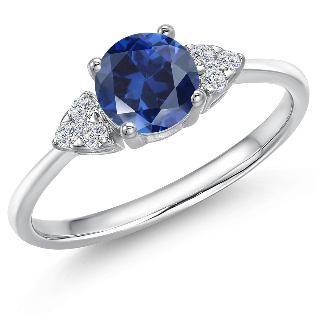 Created Sapphire - September_7_Ring in 14K White Gold