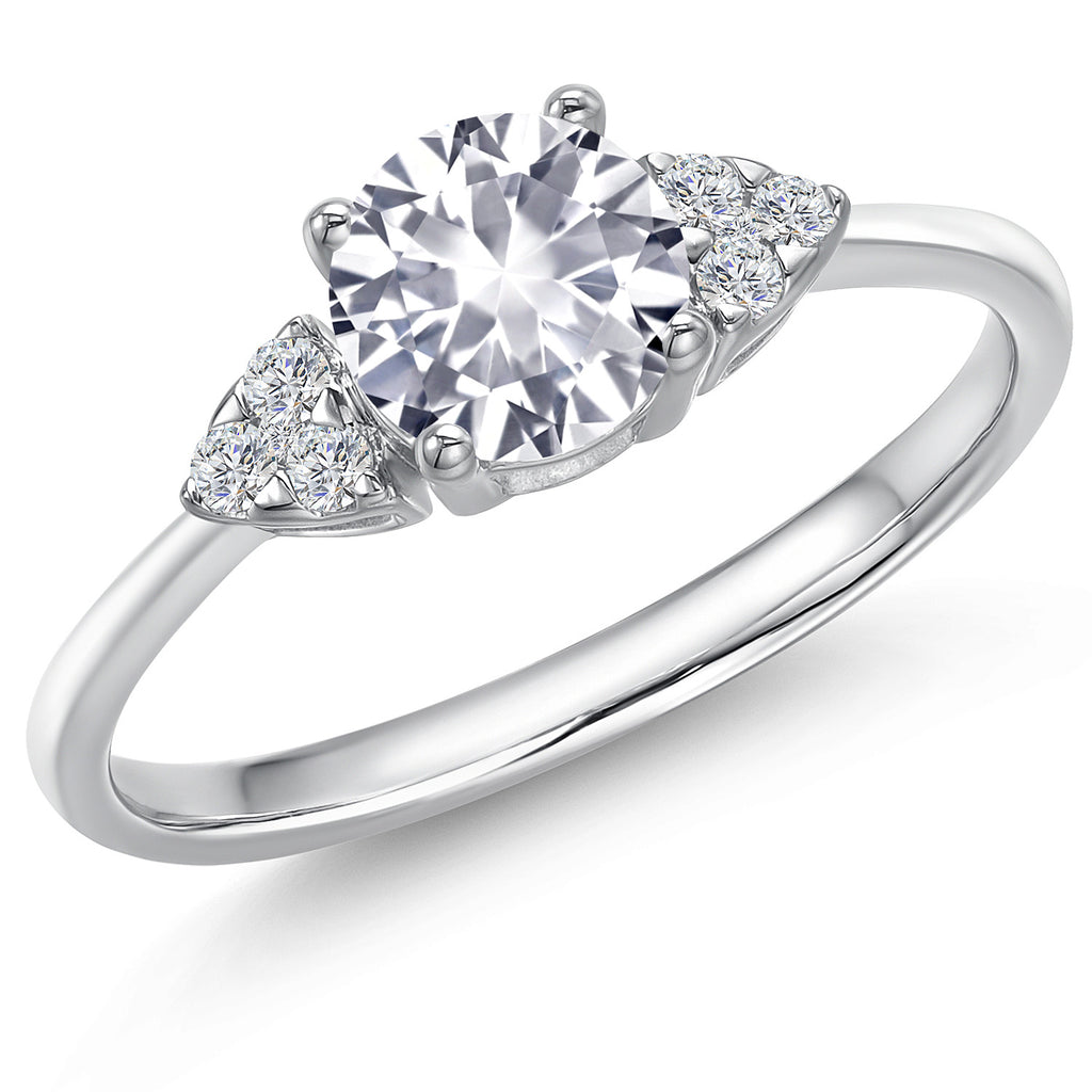 White Created Sapphire - September_8_Ring in 14K White Gold