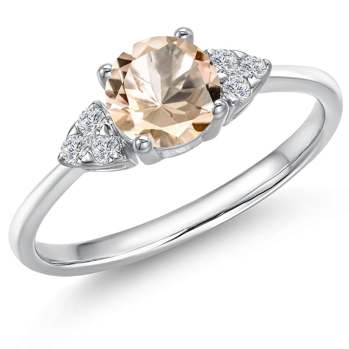 Peach Morganite - October_8_Ring in 14K White Gold