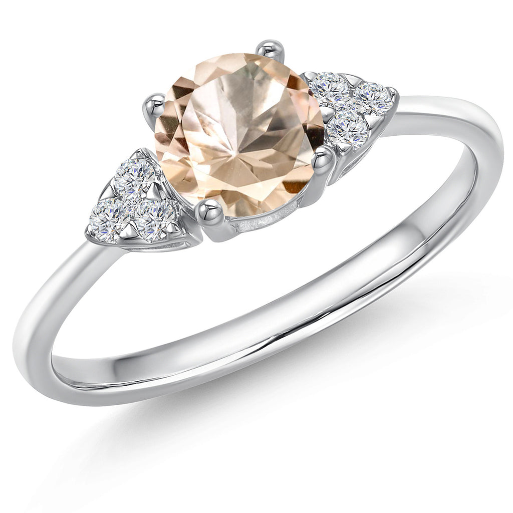 Peach Morganite - October_7_Ring in 14K White Gold