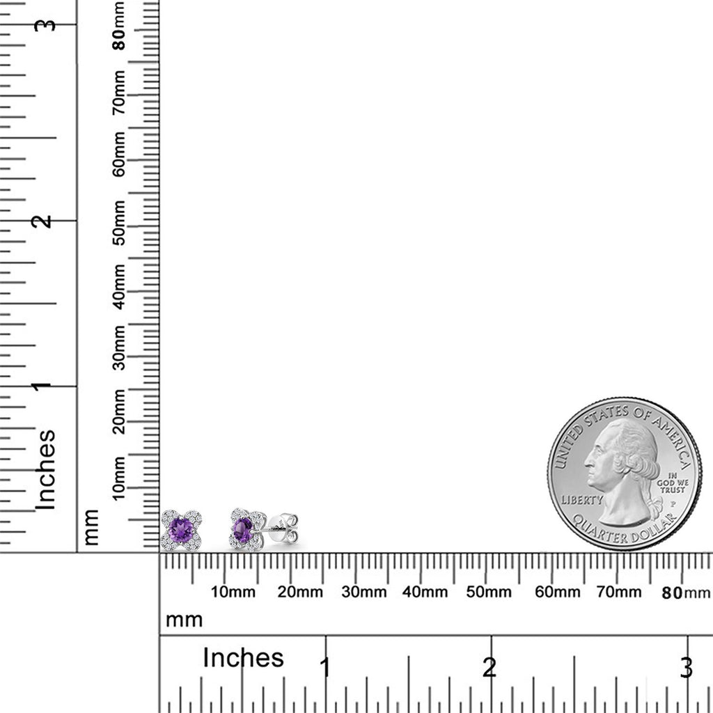 Amethyst - February_Earrings in 10K White Gold