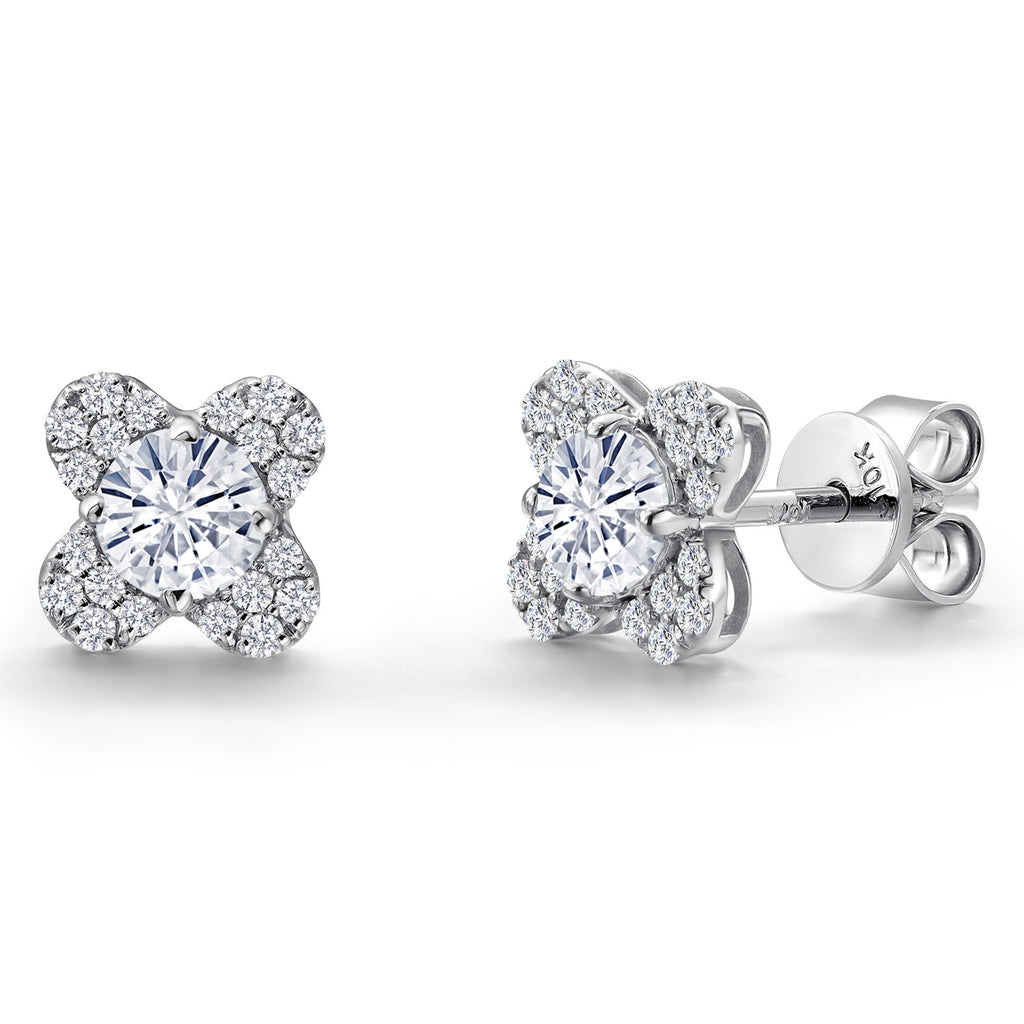 Moissanite - April_Earrings in 10K White Gold