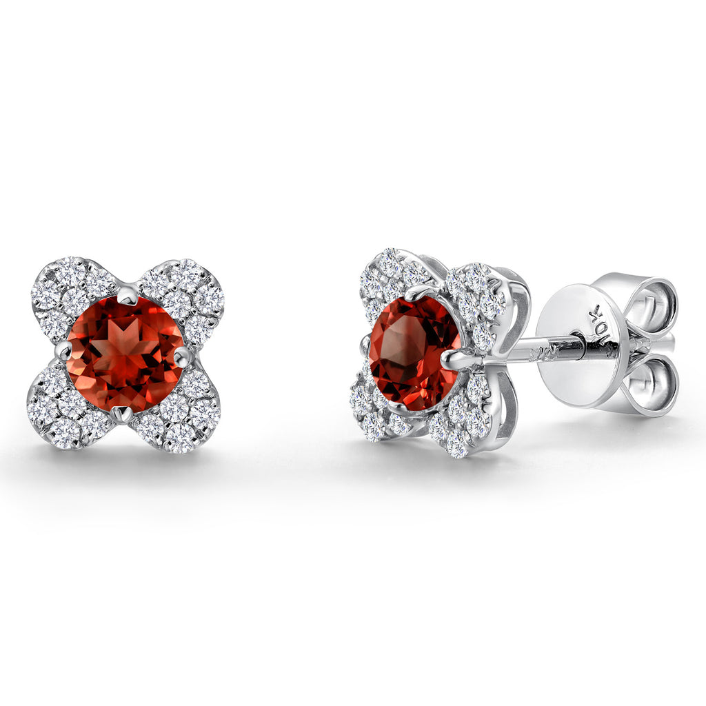 Garnet - January_Earrings in 10K White Gold