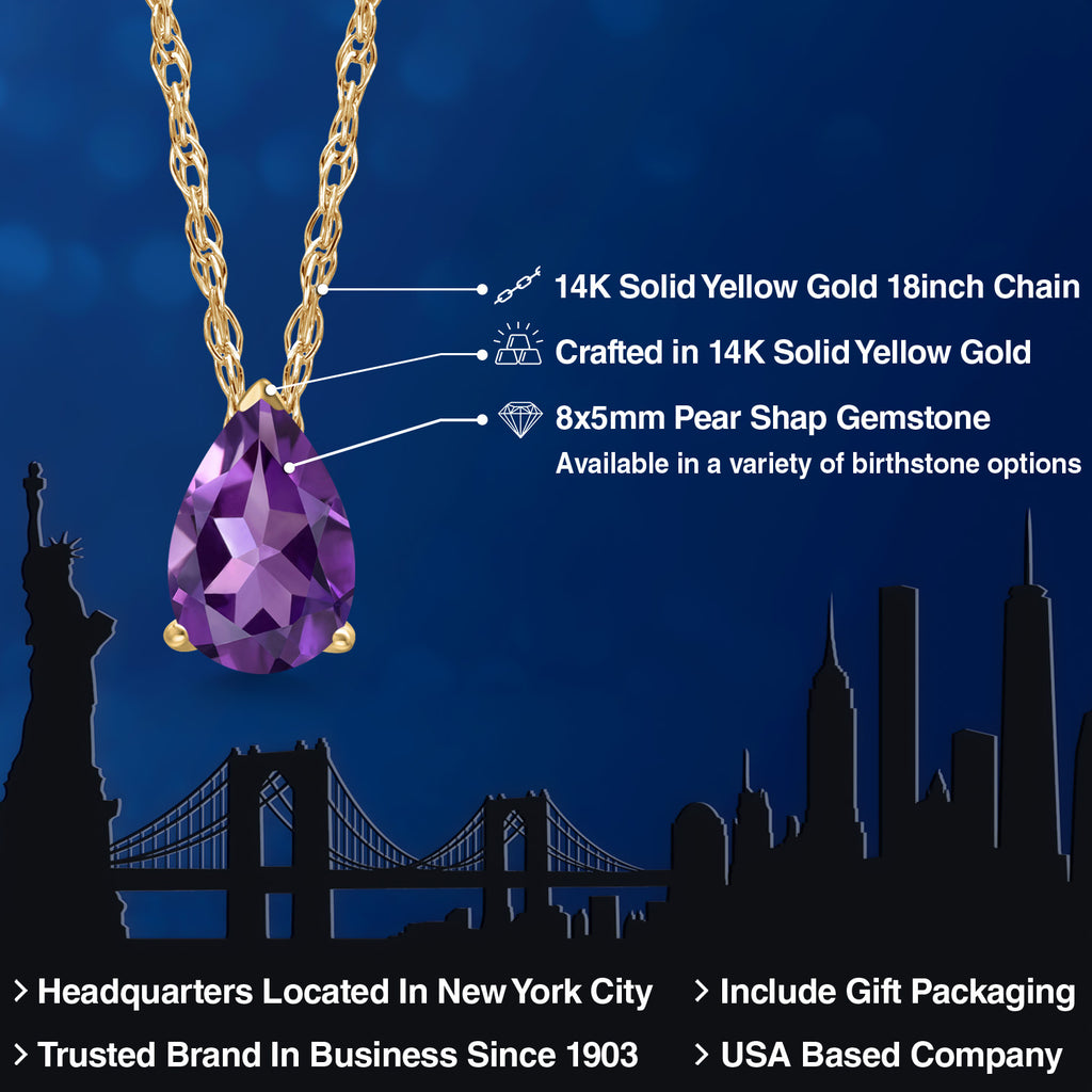 Amethyst - February_Pendant in 14K Yellow Gold