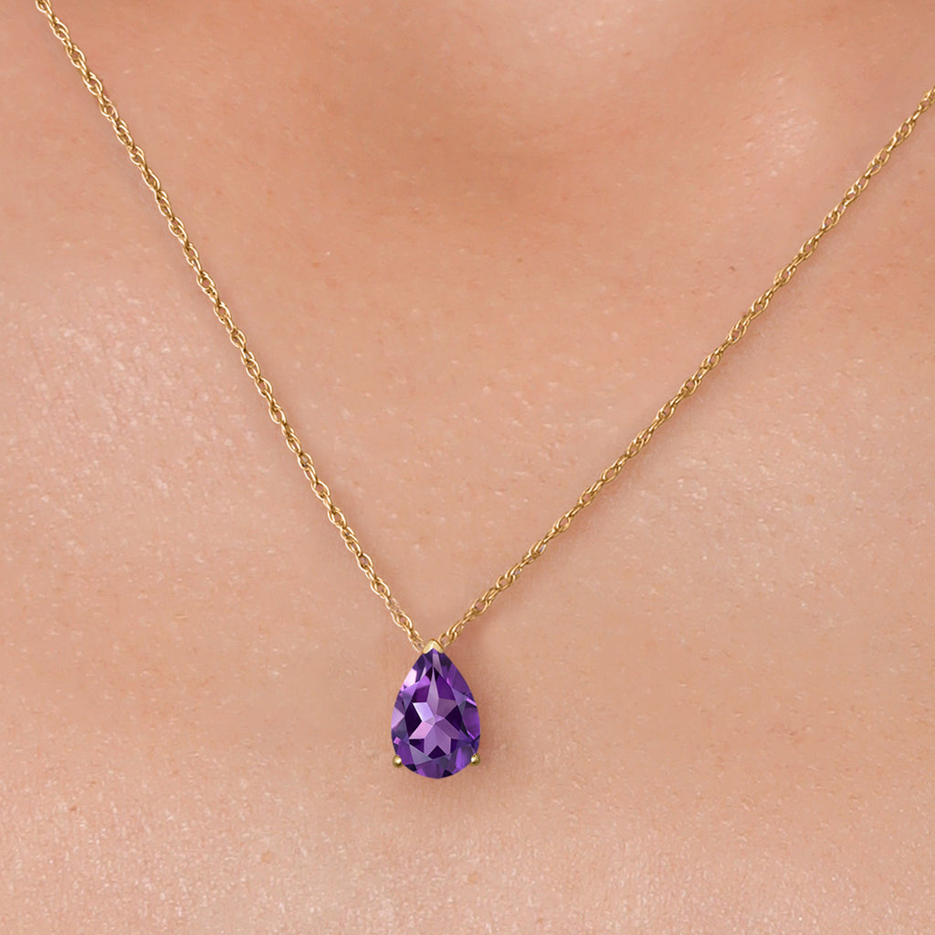 Amethyst - February_Pendant in 14K Yellow Gold