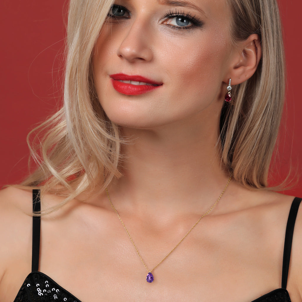 Amethyst - February_Pendant in 14K Yellow Gold